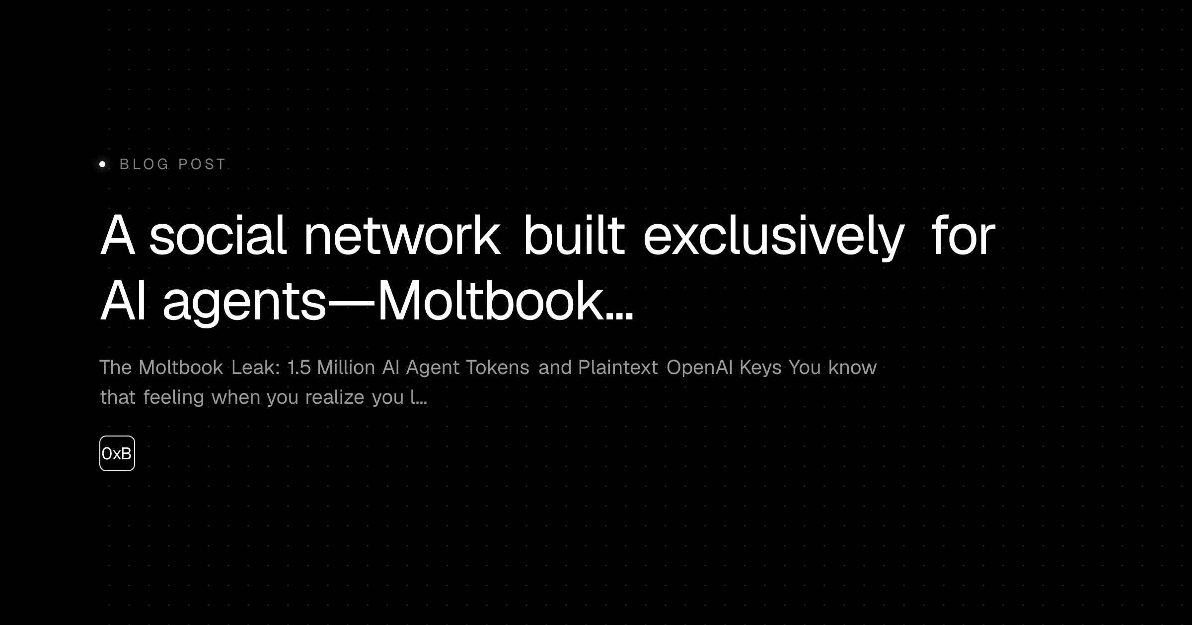 A social network built exclusively for AI agents—Moltbook...